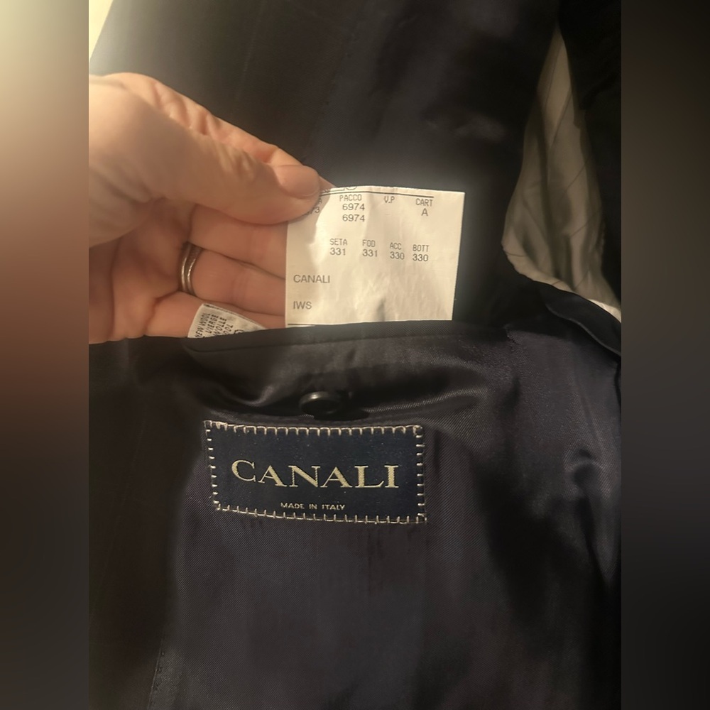 Canali Men's Black and White Blazer Size 52 - Picture 3 of 8